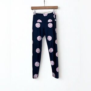Goldsheep Navy Leggings with Baseball Print